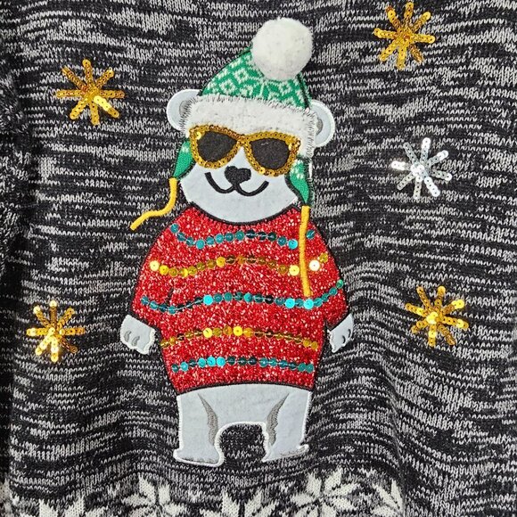 🏆United States Sweaters Polar Bear Crew Neck Knit Ugly Christmas Sweater - Picture 5 of 9